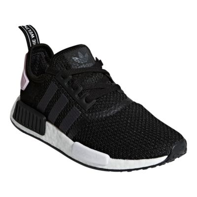 women's adidas nmd_r1 core black & clear pink