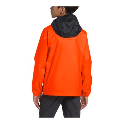 orange north face rain jacket