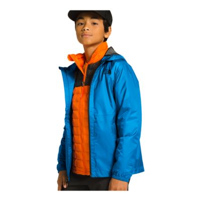 blue north face rain jacket