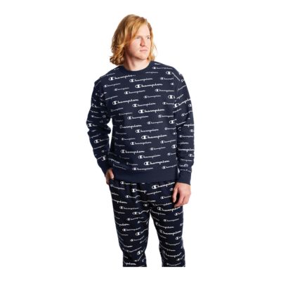 champion men's graphic powerblend fleece crew