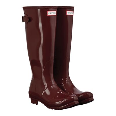 maroon hunter rain boots