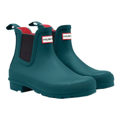 hunter chelsea boots green