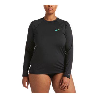 women's plus size long sleeve rash guard