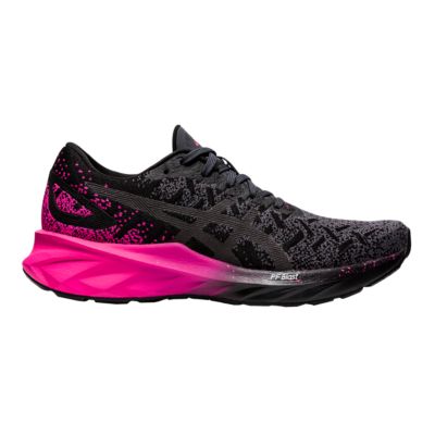 black and pink asics running shoes