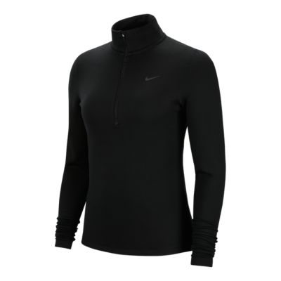 nike women's pro hyperwarm half zip long sleeve shirt