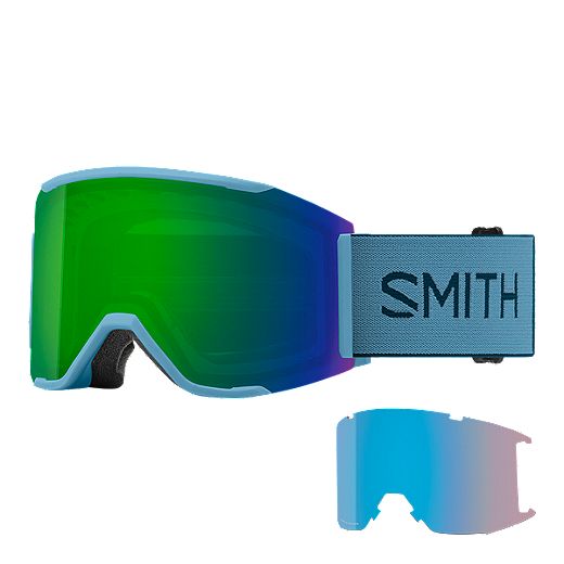 2019 Smith Squad Imperial Blue Adult Goggles w/ Green Sol-X Mirror Lens 