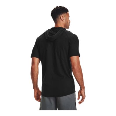 under armour men's project rock charged cotton short sleeve hoodie