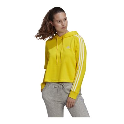 adidas 3 stripe cropped hoodie