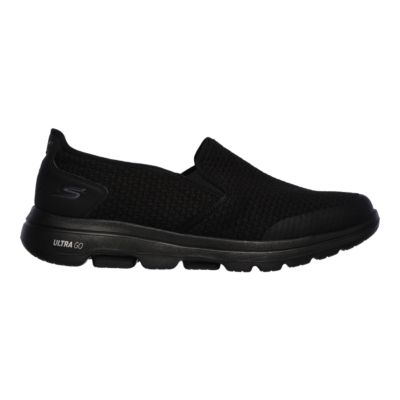 all black slip on skechers