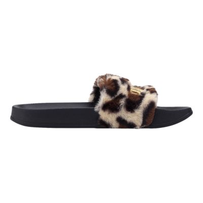 puma leopard slides