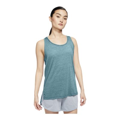 Nike Women's Yoga Layer Tank Top, Standard Fit, Sleeveless, DriFIT