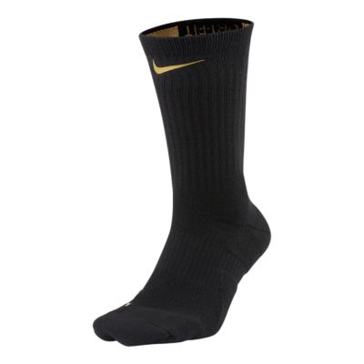 black and gold elite socks