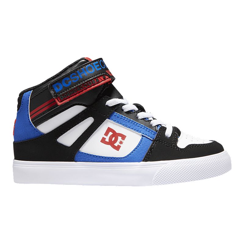 Skateboarding DC Kids Pure High Top EV Skate Shoes with Ankle Strap and ...