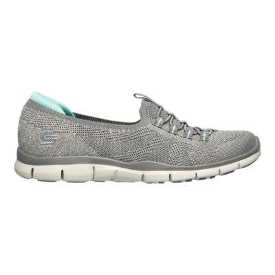 skechers mesh panelled slip on shoes