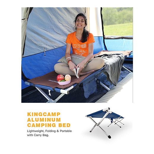 KingCamp Aluminum Portable Folding Camping Bed with Carry Bag 