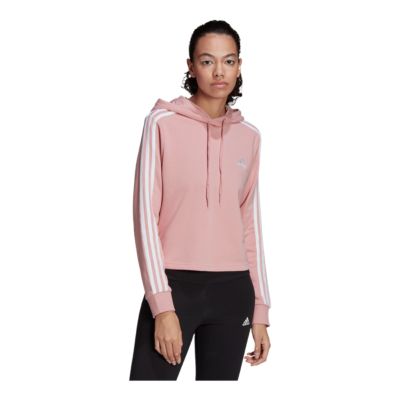 adidas three stripe cropped hoodie