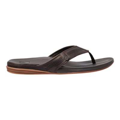 mens reef brown leather flip flops