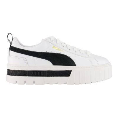 puma white sneakers black stripe