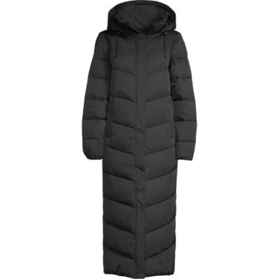 womens long puffer jacket black