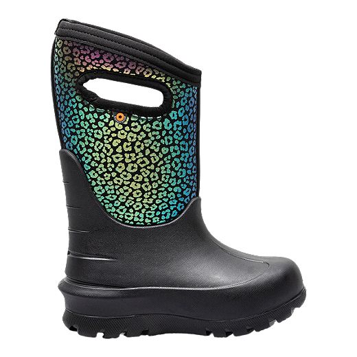 Bogs Girls' Grade/Pre-School Neo Classic Rainbow Leopard Winter Boots