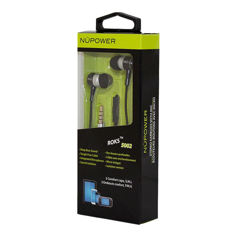 Image of NuPower 3.5 mm Android/iOS Stereo Earbuds with Mic