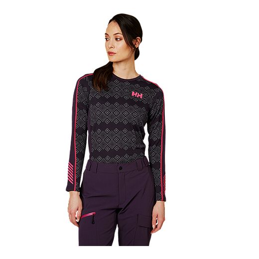 Helly Hansen Women's Lifa Active Graphic Crew - Night Shade Dotted
