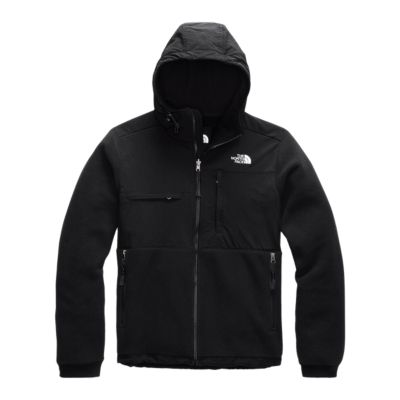 the north face men's denali fleece hoodie jacket black